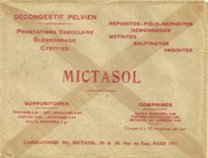 Publicités rééditions   Médicament Mictasol